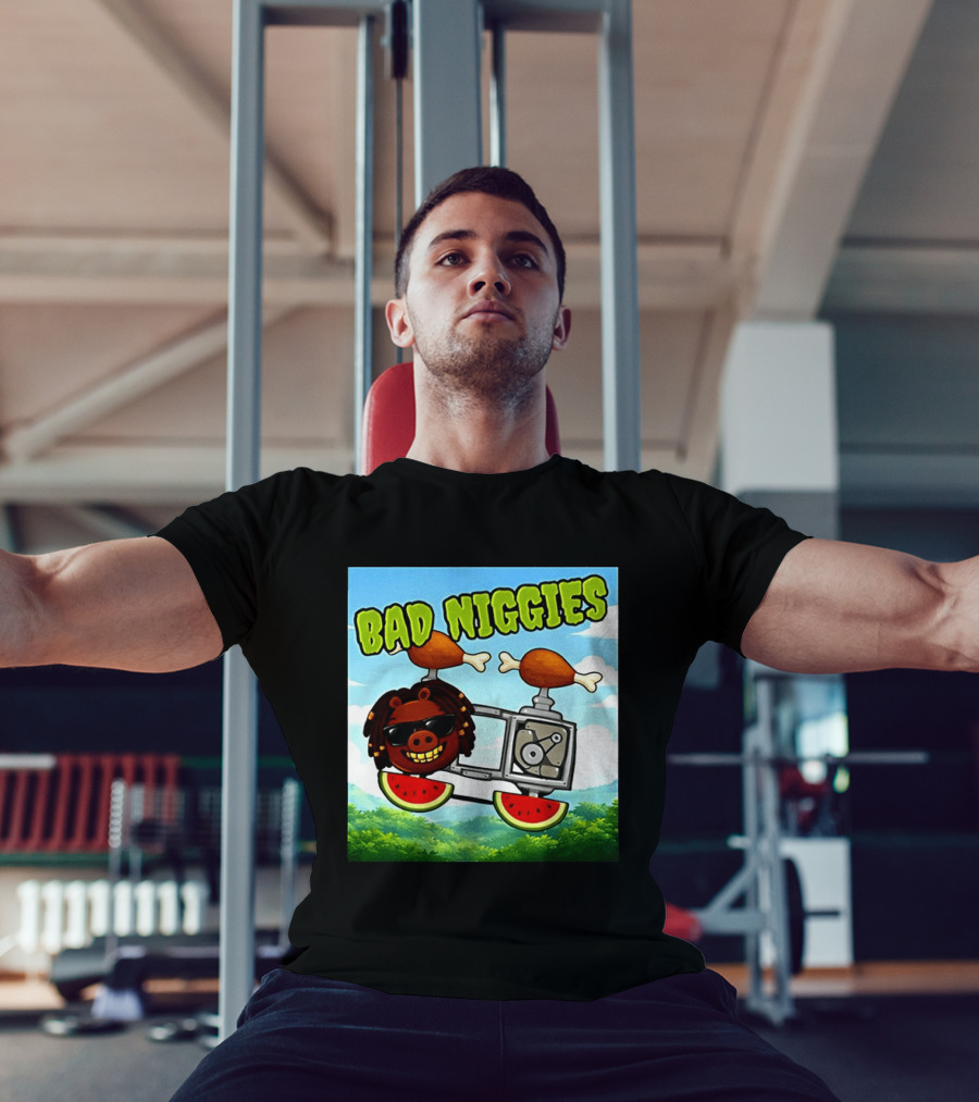 Bad Niggies Angry Birds Parody Flying Pig T-Shirt