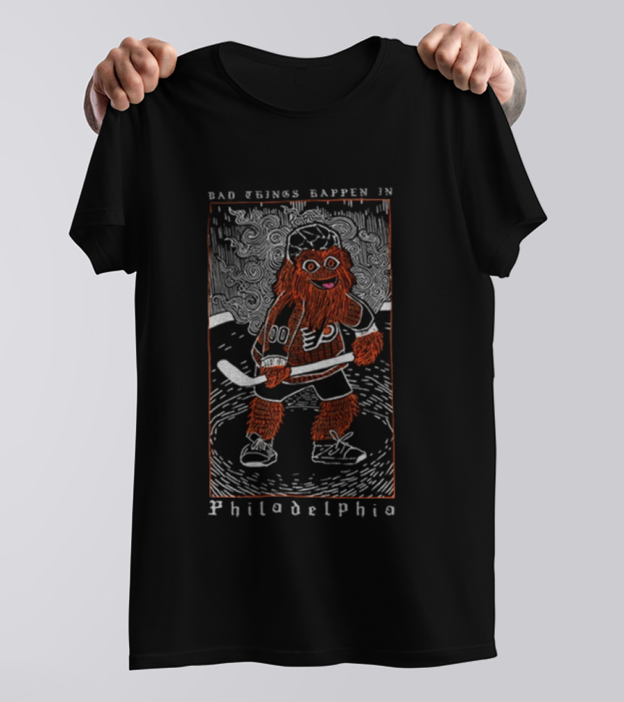 Philadelphia Flyers Gritty Bad Things Happen Hockey T-Shirt