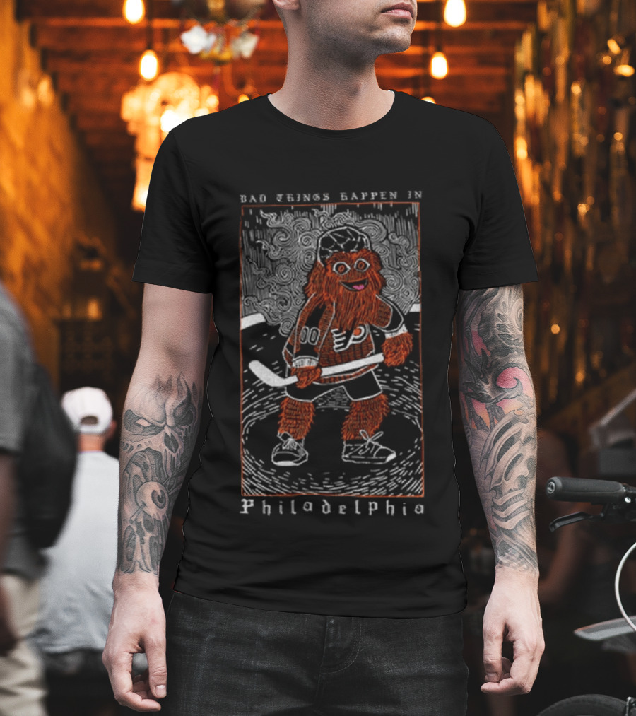 Philadelphia Flyers Gritty Bad Things Happen Hockey T-Shirt