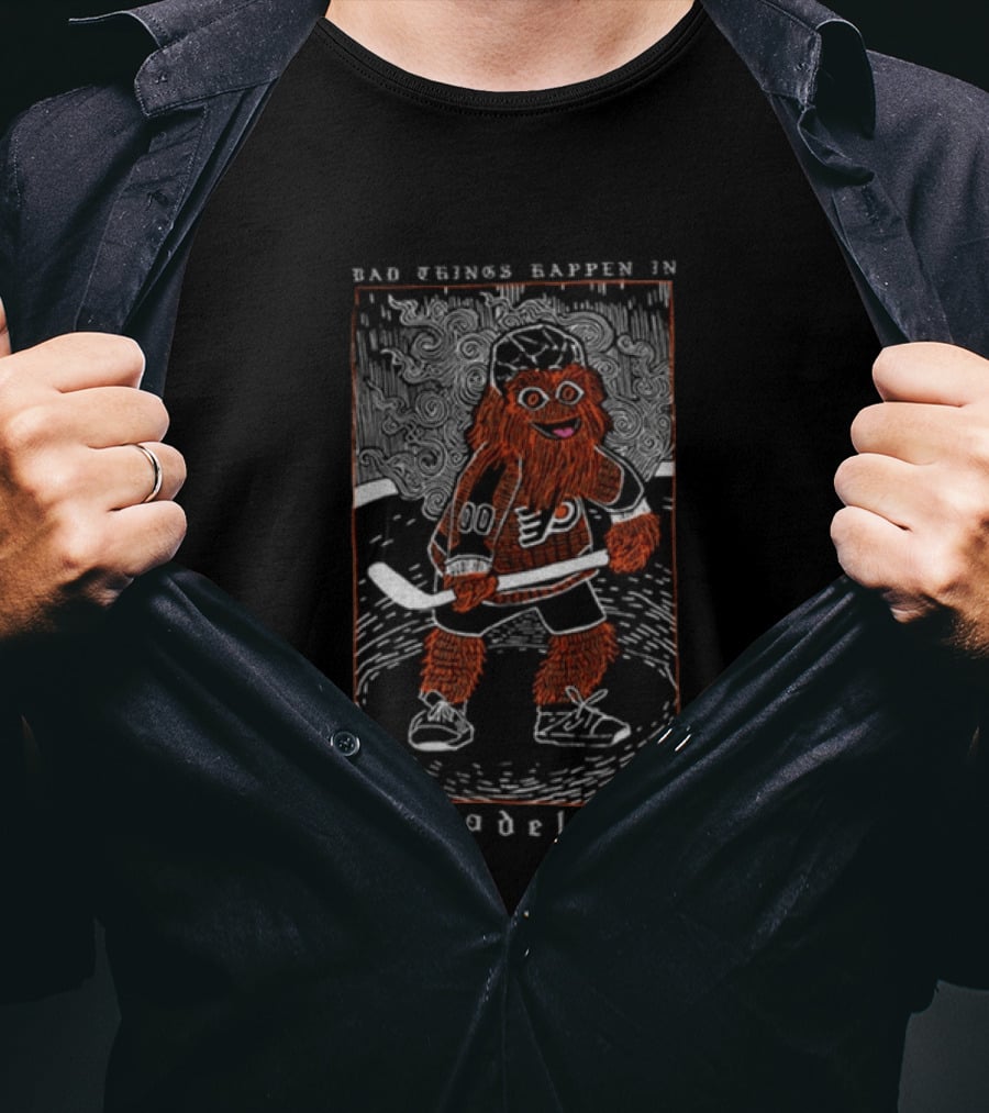 Philadelphia Flyers Gritty Bad Things Happen Hockey T-Shirt