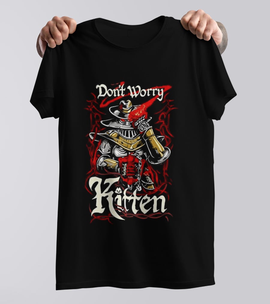 Don't Worry Kitten Meatcanyon Samurai Armor T-Shirt