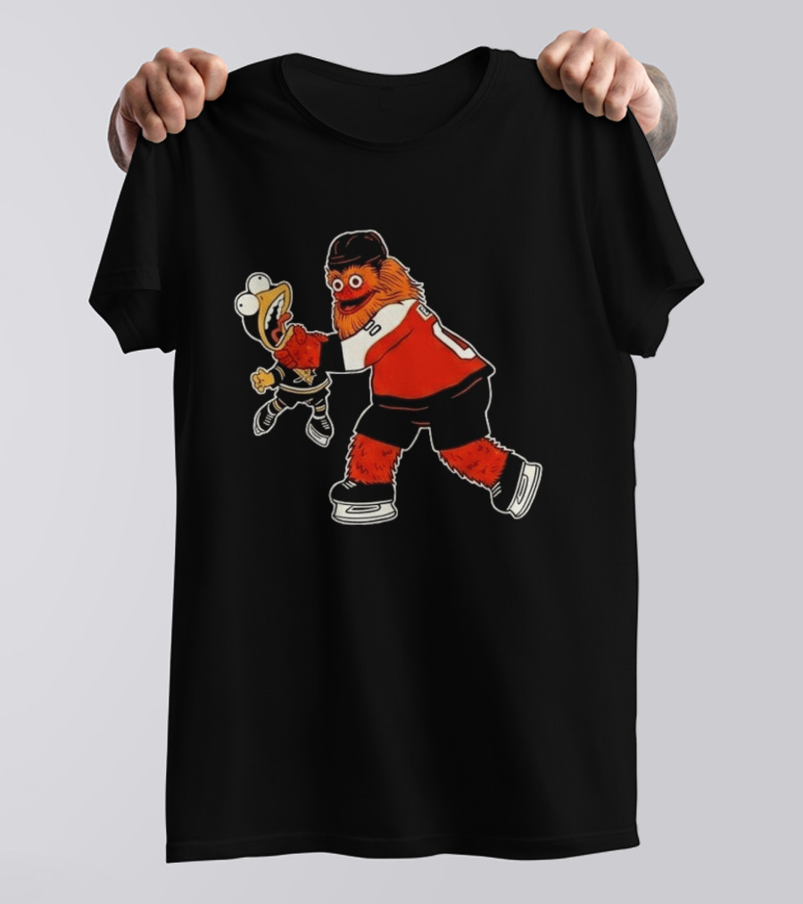 Gritty Vs Iceburgh Philadelphia Flyers Pittsburgh Penguins Hockey Meme T-Shirt