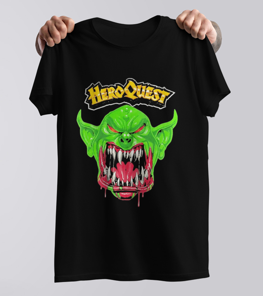 HeroQuest Orc Monster Face Graphic Iconic Fantasy Game T-Shirt