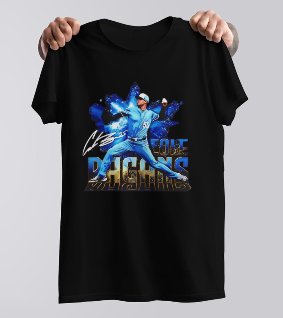 Cole Ragans 55 Kansas City Royals MLB Burst Pitcher Action T-Shirt