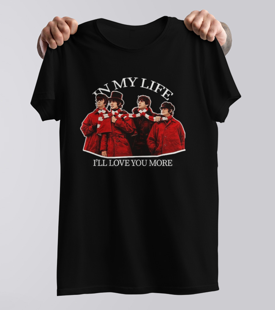 In My Life I'll Love You More Beatles Red Coats Scarf Ensemble T-Shirt