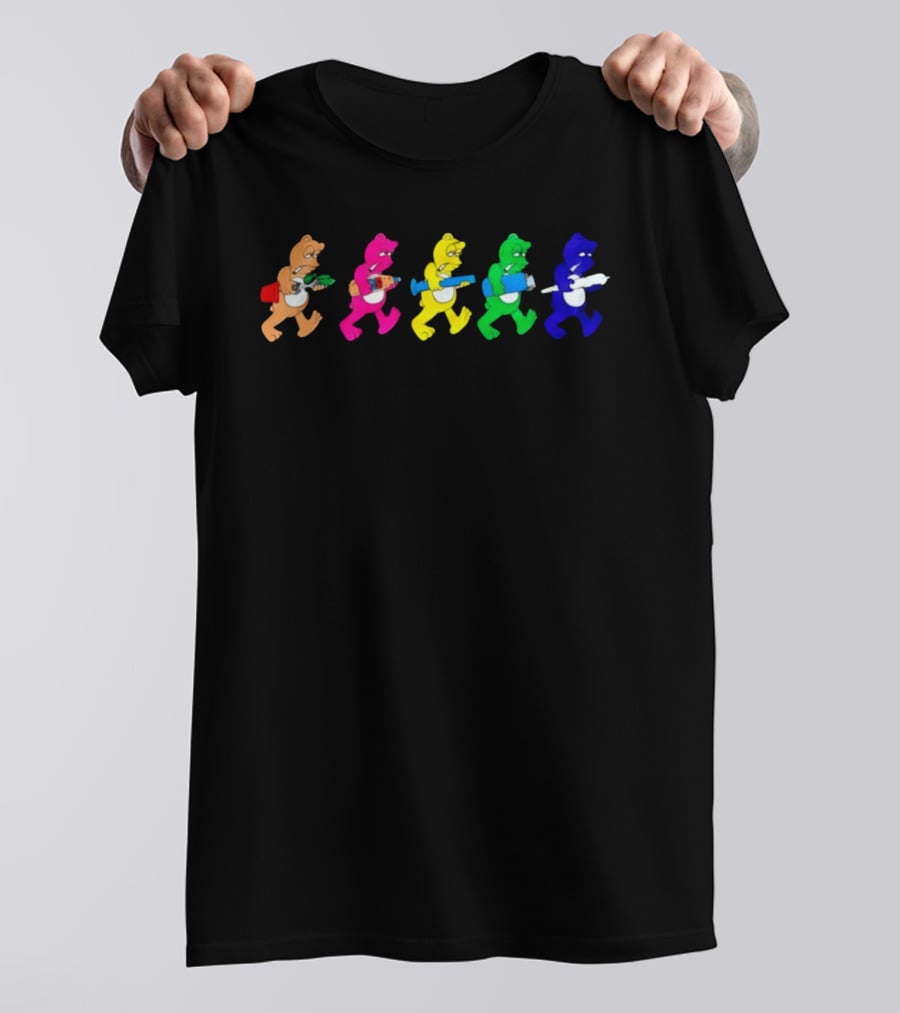 Colorful Cartoon Bears With Vibrant Smoking Accessories T-Shirt