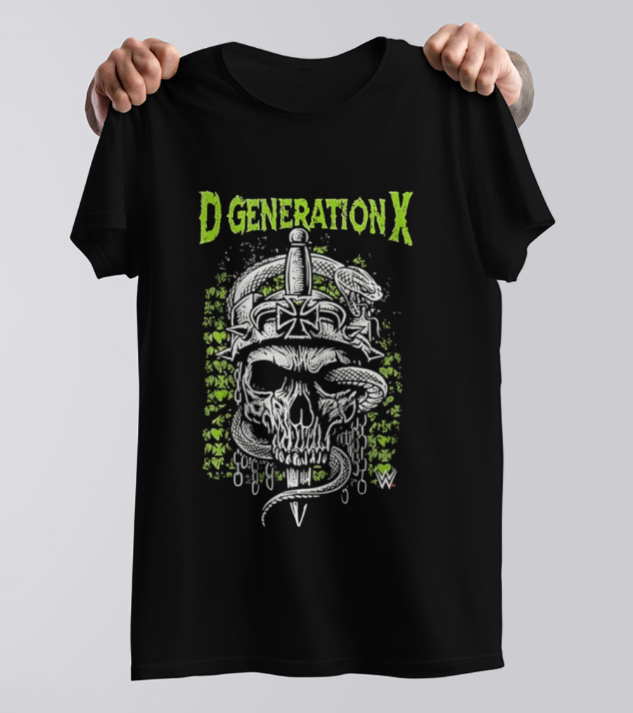 D Generation X WWE Skull Snake Cross Dagger T-Shirt