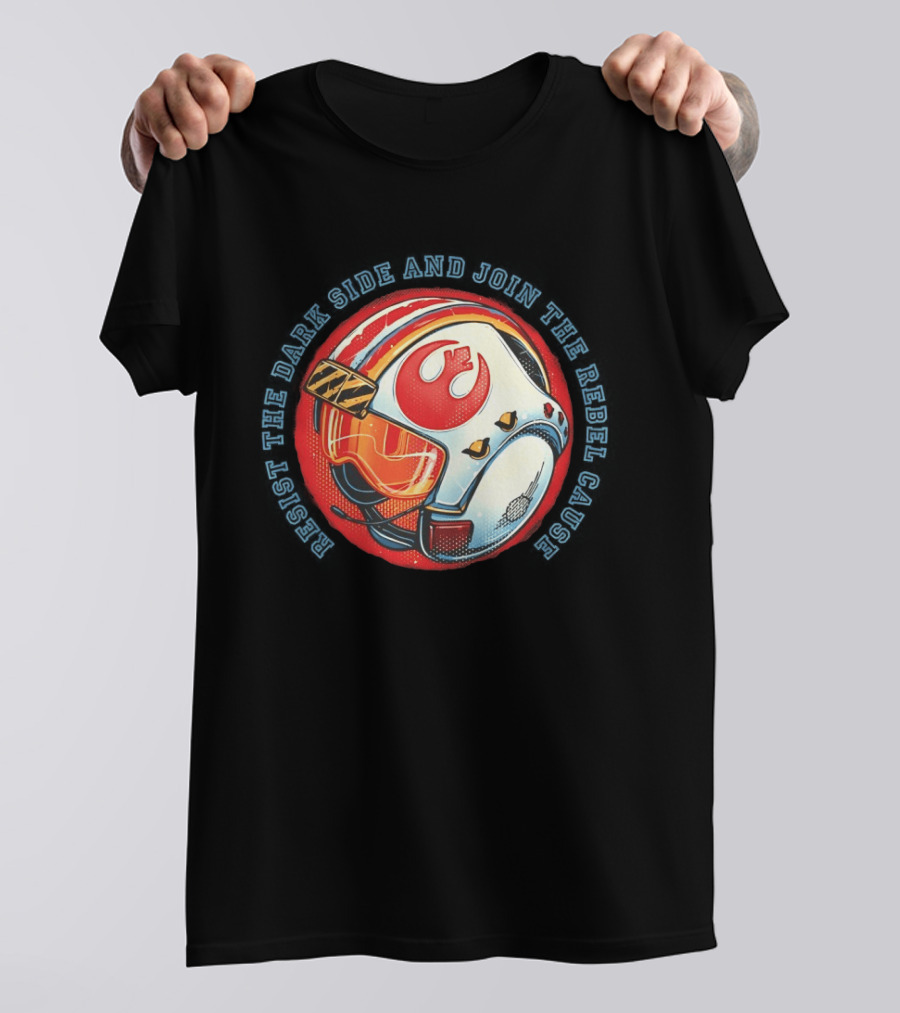 Resist The Dark Side And Join The Rebel Cause Starfighter Helmet T-Shirt