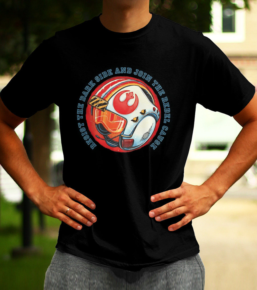 Resist The Dark Side And Join The Rebel Cause Starfighter Helmet T-Shirt