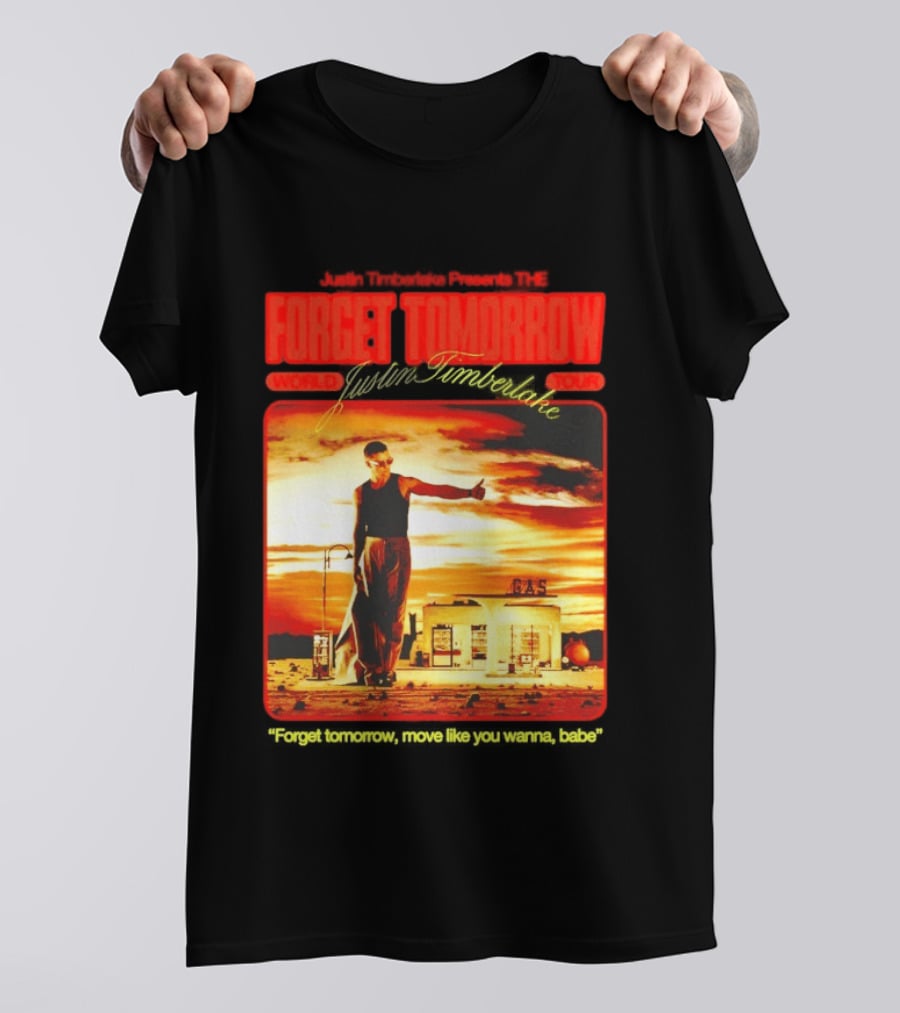 Forget Tomorrow World Tour Justin Timberlake Gas Station Scene T-Shirt