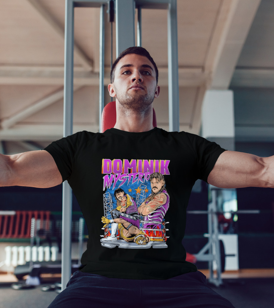 Dominik Mysterio Wrestling Match Illustration Purple Star T-Shirt