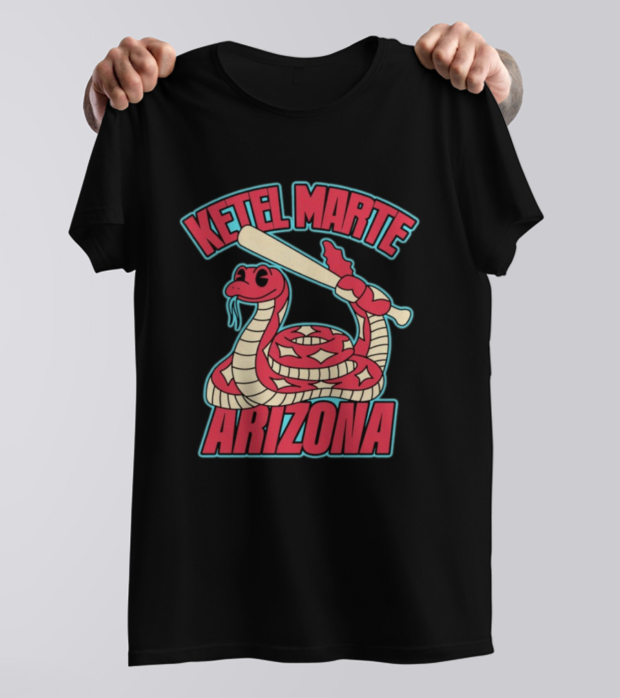 Ketel Marte Arizona Snake Cartoon With Baseball Bat T-Shirt