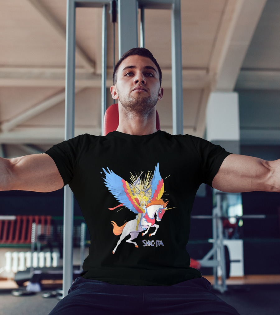 She Ra Riding Swift Wind Pegasus Unicorn Adventure T-Shirt