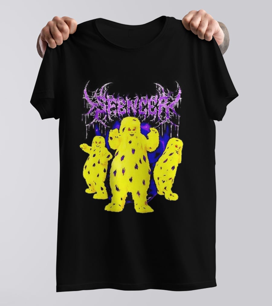 Spencer Death Metal Yeti Trio Purple Smoke Dripping T-Shirt