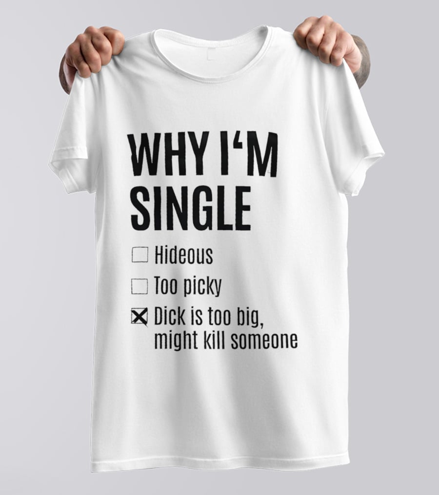 Why I'm Single Hideous Too Picky Dick Is Too Big Might Kill Someone T-Shirt