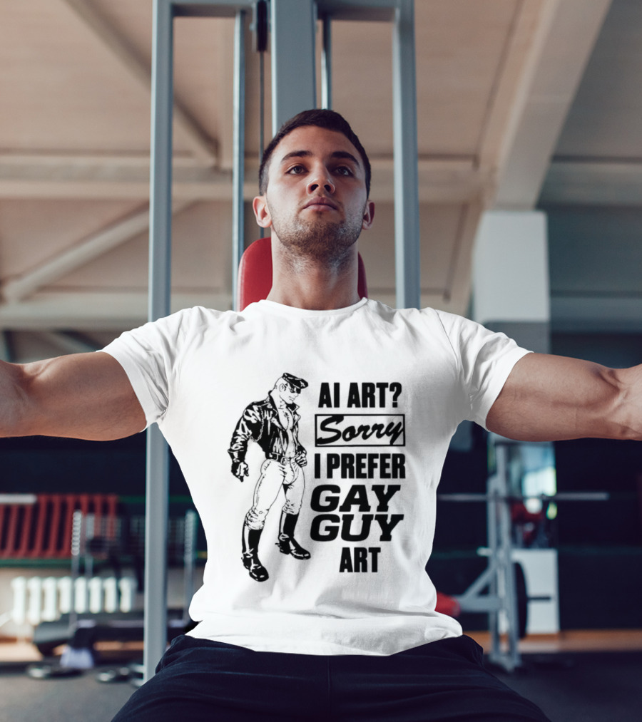 AI Art Sorry I Prefer Gay Guy Art Biker T-Shirt