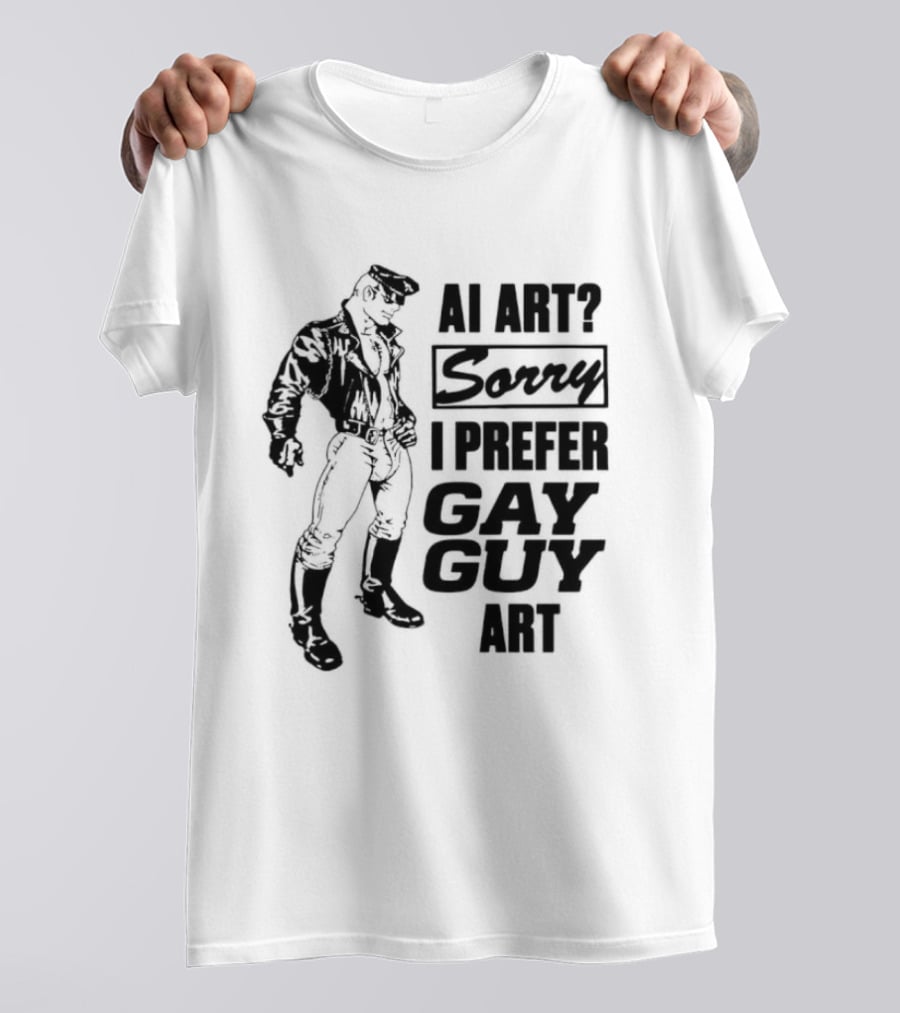 AI Art Sorry I Prefer Gay Guy Art Biker T-Shirt