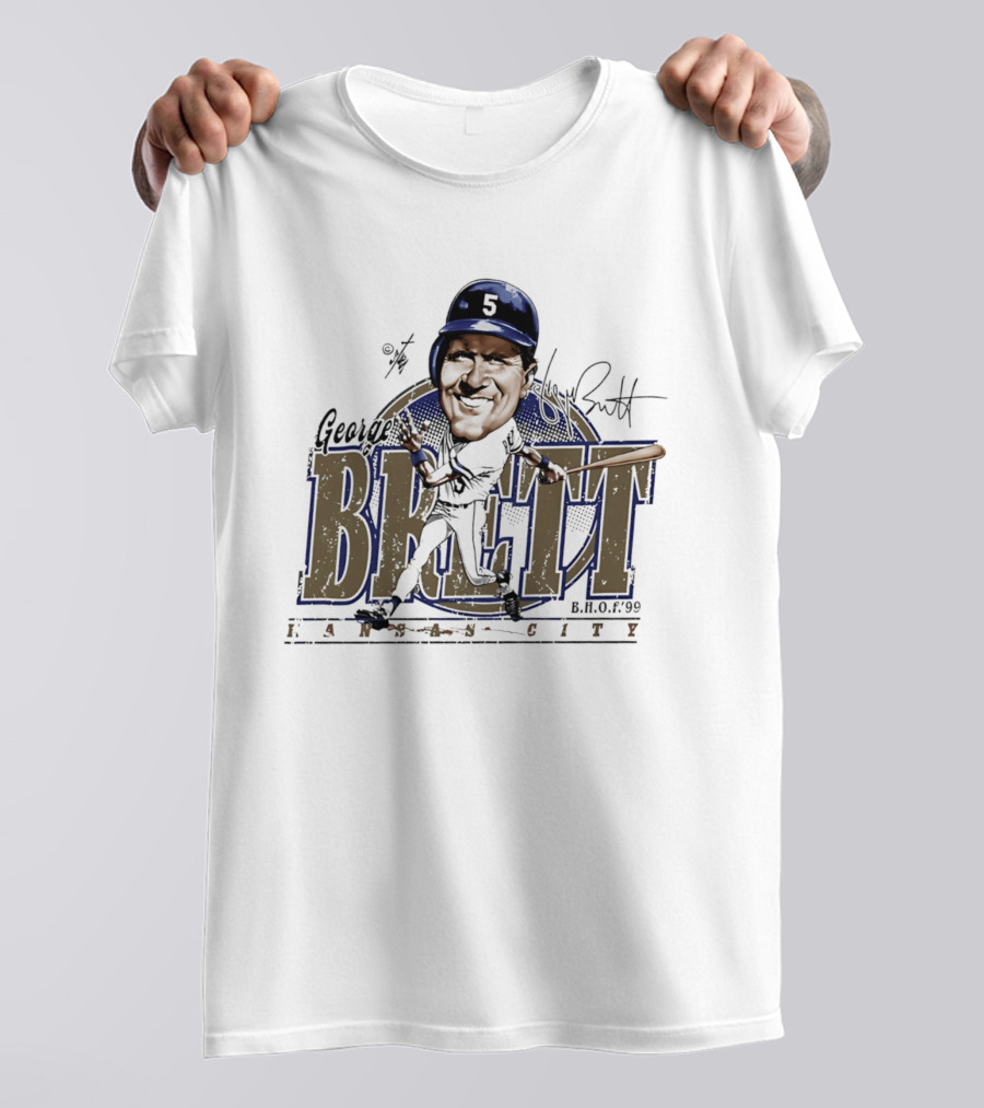George Brett Kansas City Royals H.O.F. 1999 Bruce Stark T-Shirt
