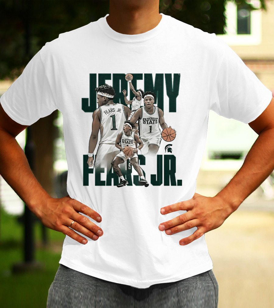 Jeremy Fears Jr Michigan State Spartans Basketball Player Collage T-Shirt