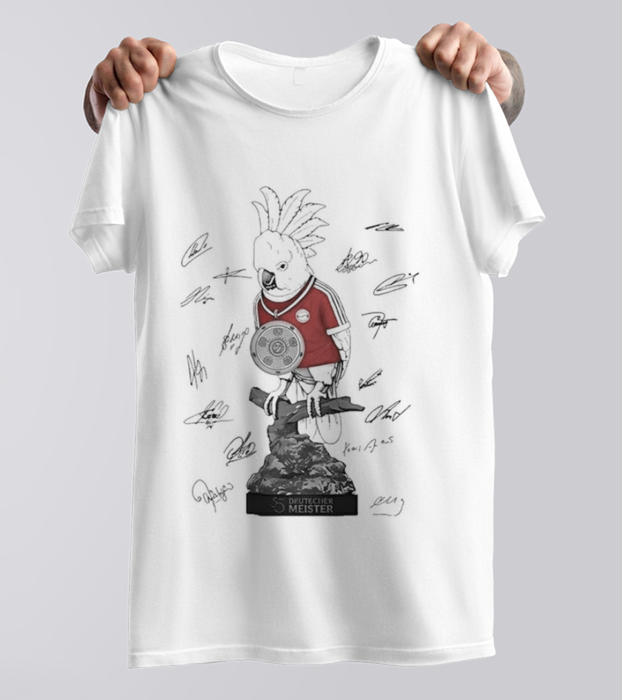 Kafer Parrot Bayern Munich Fc Bundesliga 35 Deutscher Meister Signatures T-Shirt