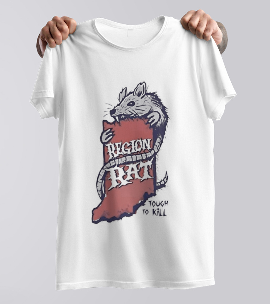 Region Rat Indiana State Map Tough To Kill T-Shirt