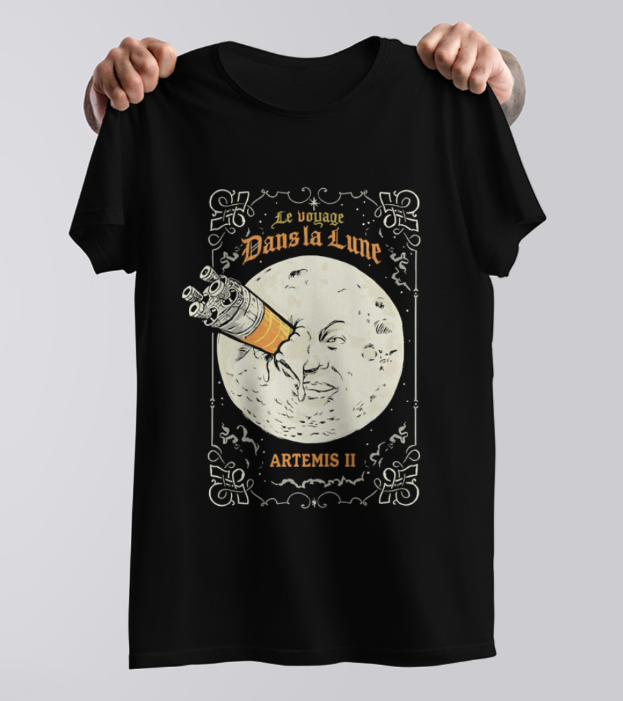 Le Voyage Dans La Lune Artemis II Moon Exploration T-Shirt