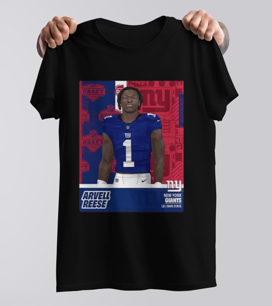 2026 Draft New York Giants Arvell Reese Round 1 Pick 5 LB Ohio State T-Shirt