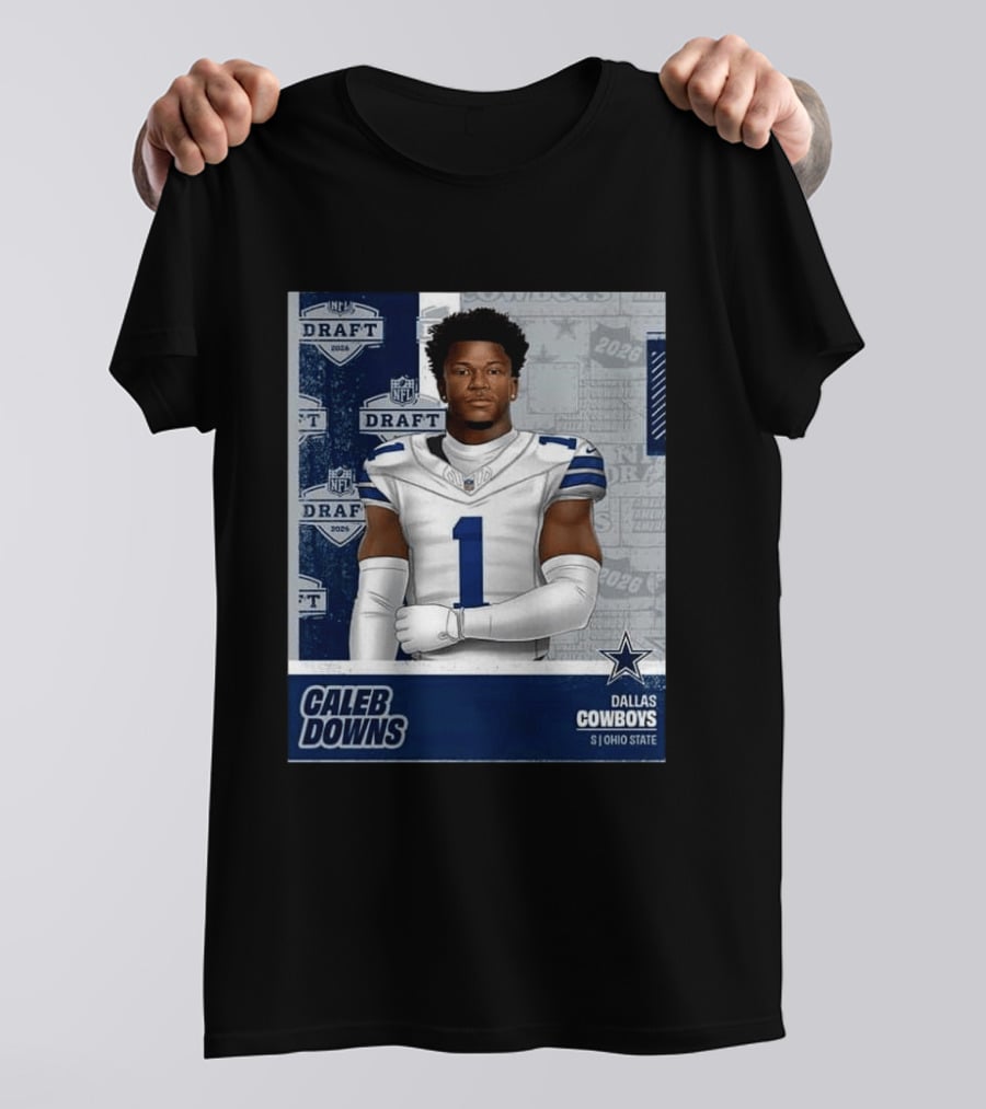 Dallas Cowboys Caleb Downs 2026 Draft Round 1 Pick 11 Ohio State NFL T-Shirt