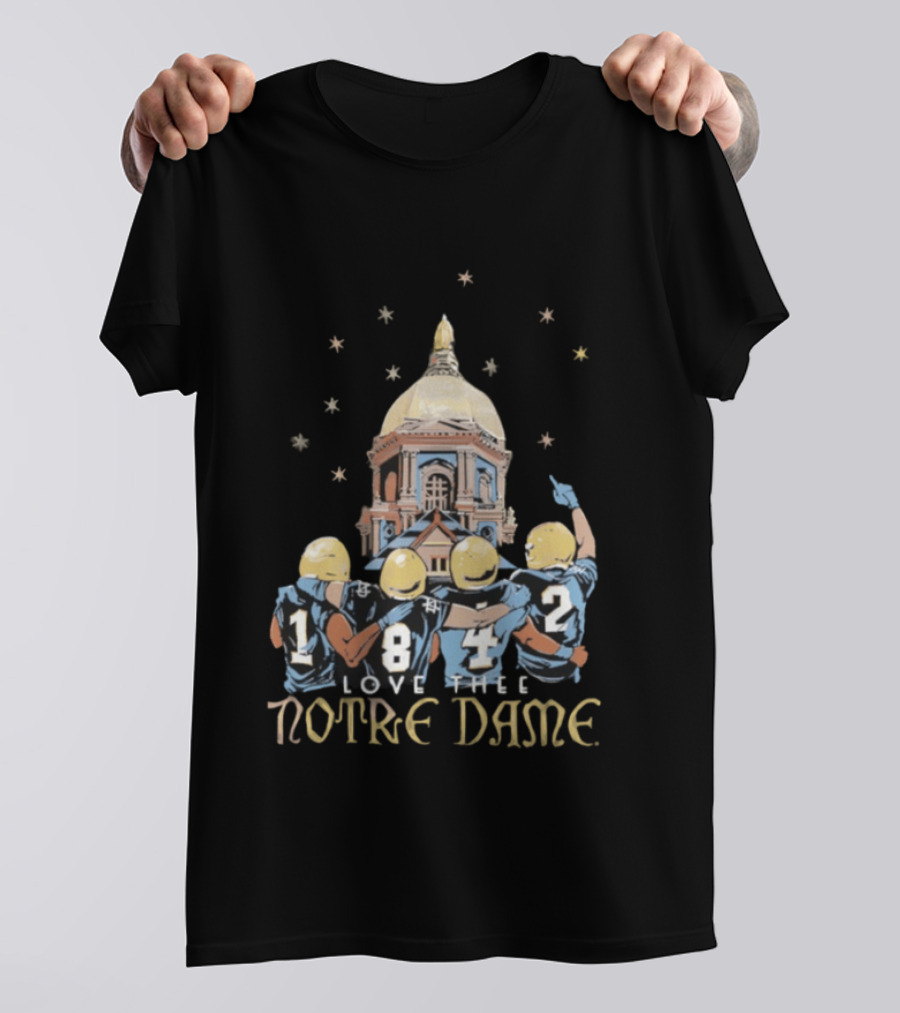 Notre Dame Fighting Irish Love Thee Notre Dame 2026 Football Team Dome Stars T-Shirt