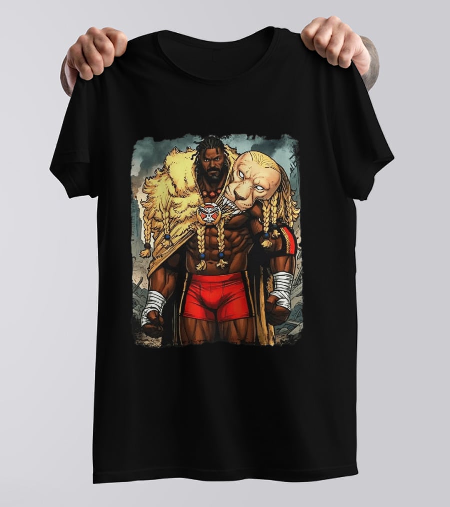 Oba Femi Lion's Strength WWE Red Shorts Fierce Warrior Costume T-Shirt