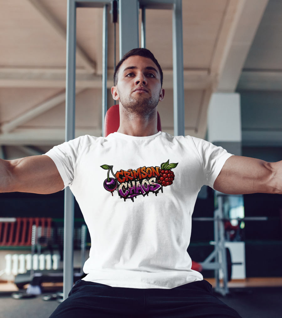 Crimson Chaos Fruits Cherry And Raspberry Graffiti T-Shirt