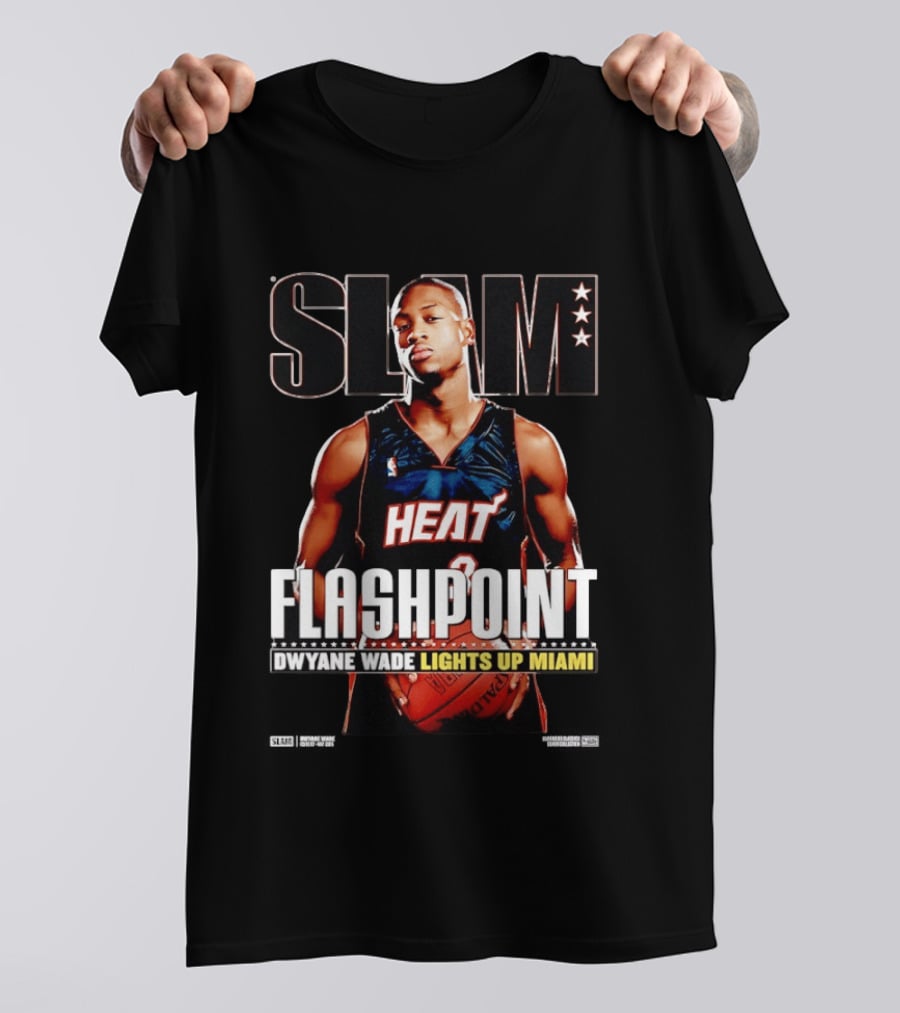 Slam Dwyane Wade Flashpoint Lights Up Miami Heat NBA T-Shirt