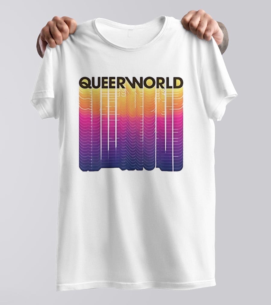 Eternity Queerworld Vibrant Gradient Lines T-Shirt