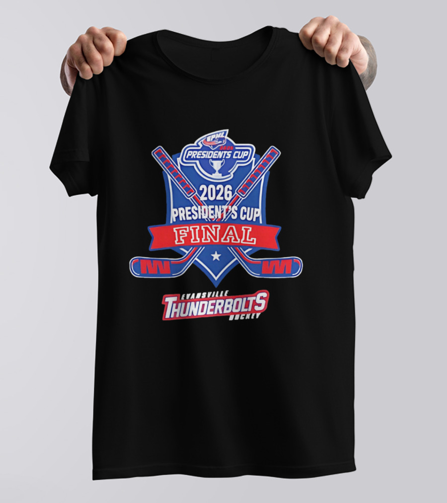 Evansville Thunderbolts Hockey 2026 SPHL Presidents Cup Final T-Shirt