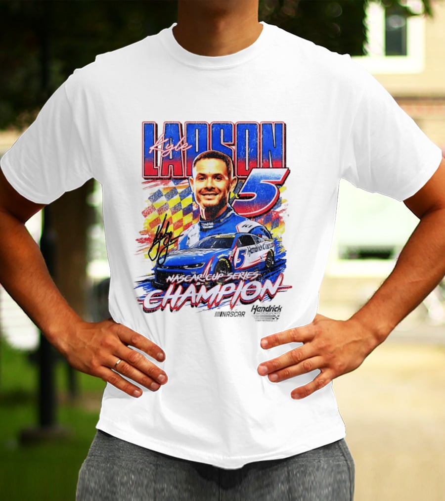 Kyle Larson NASCAR Cup Series Champion Number 5 Hendrick Motorsports Signature T-Shirt