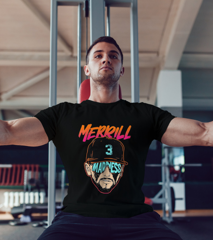 Merrill Madness San Diego Padres Jackson Merrill City Edition 3 Baseball T-Shirt