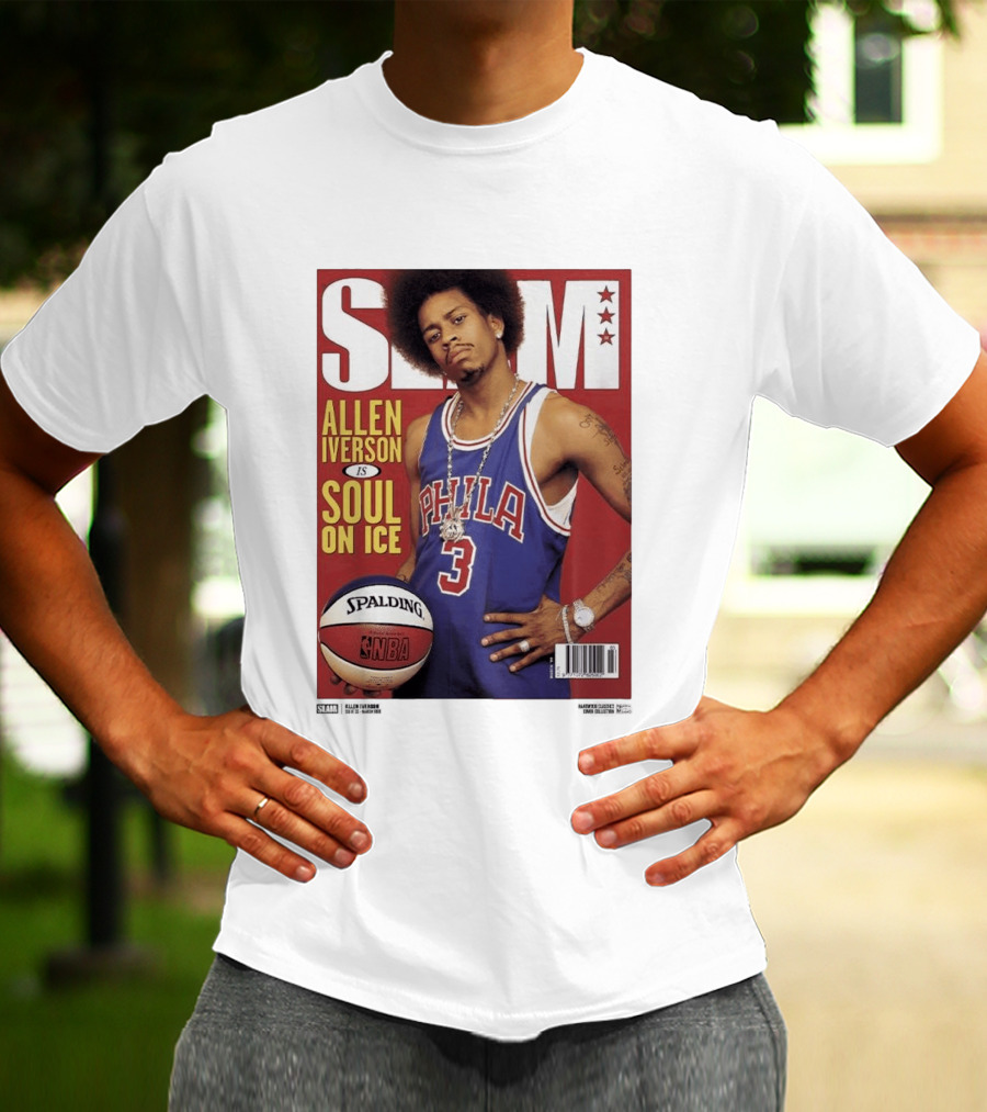 Allen Iverson Slam Cover Philadelphia 76ers Soul On Ice T-Shirt