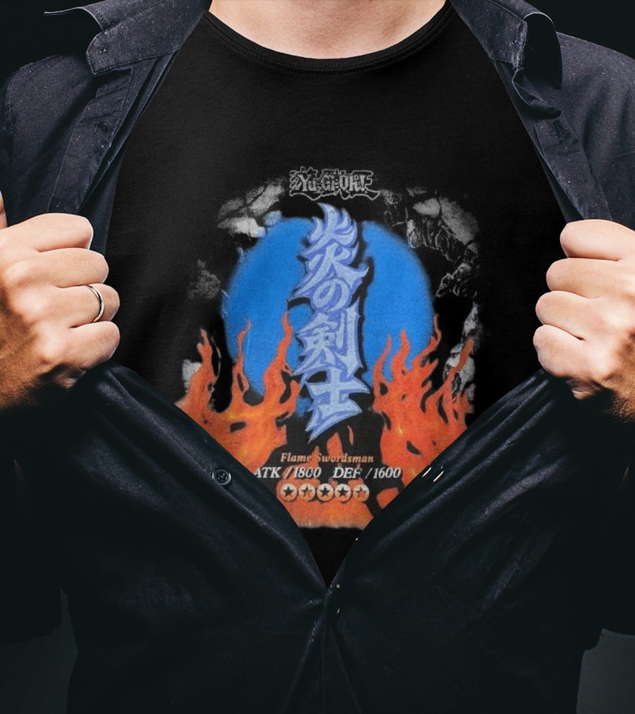 Flame Swordsman ATK 1800 DEF 1600 Yugioh Card Detail T-Shirt