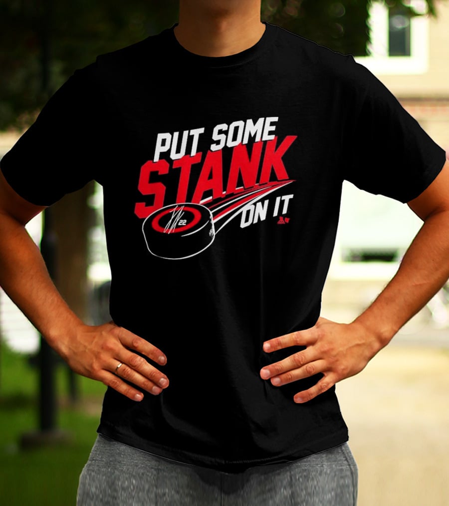 Put Some Stank On It Logan Stankoven Hockey Puck T-Shirt