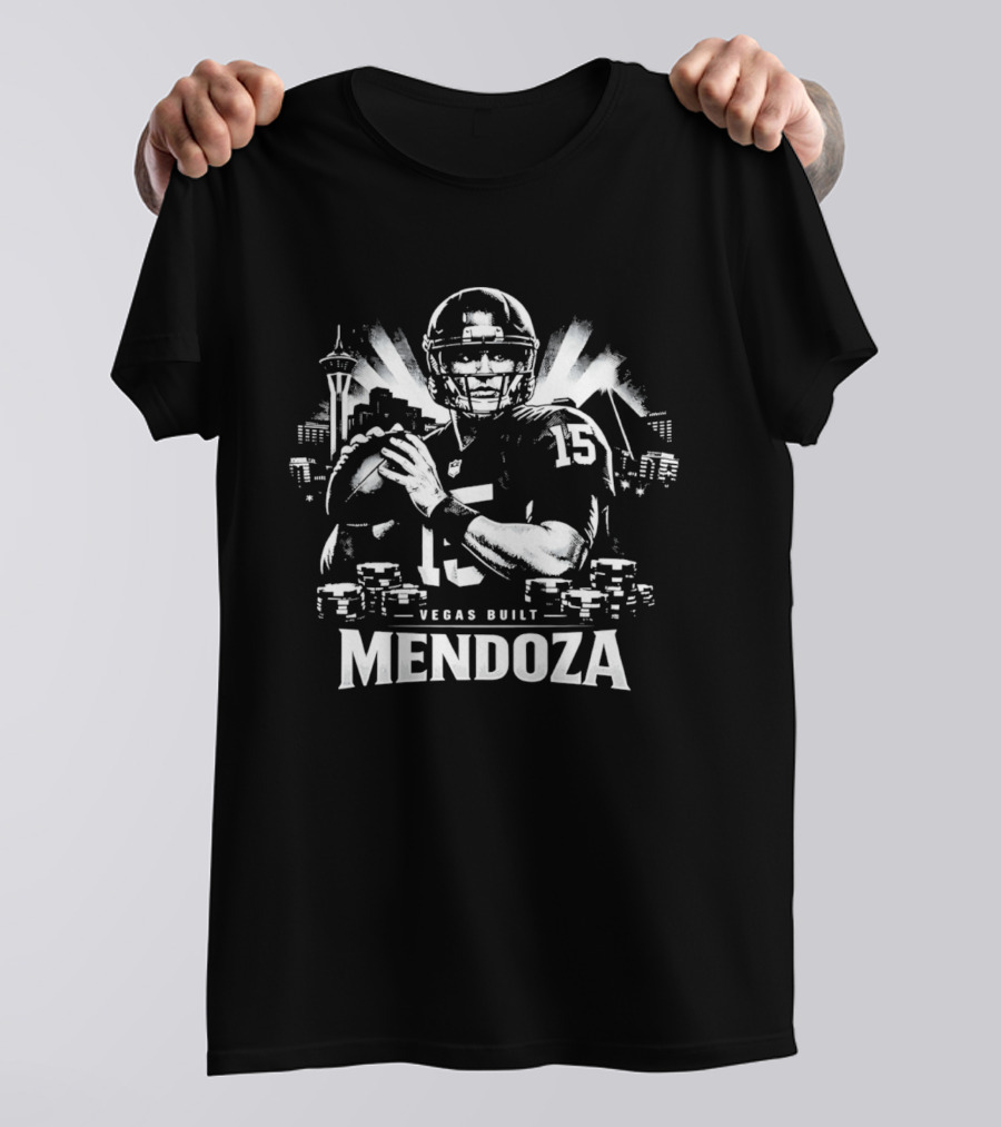 Vegas Built Mendoza City Skyline Fernando Mendoza 15 T-Shirt