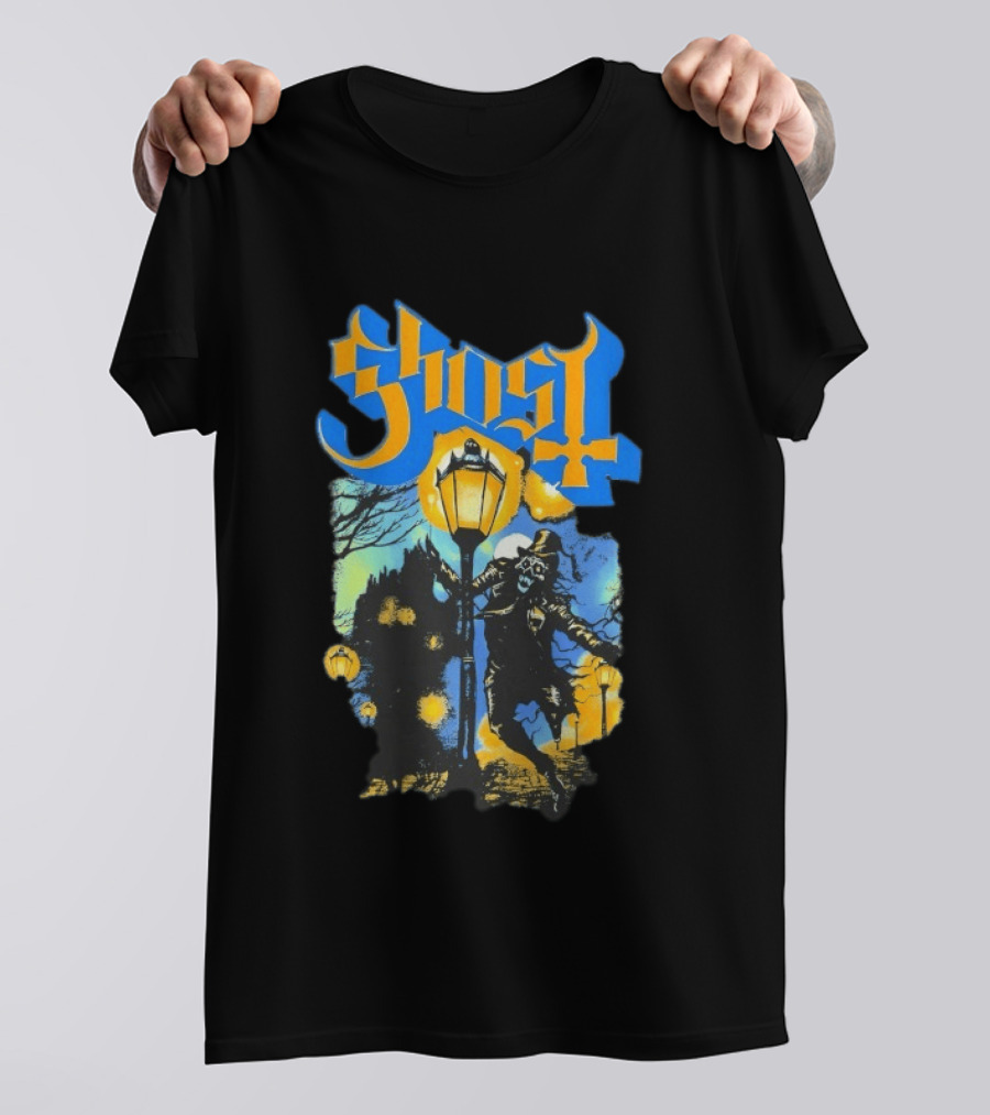 Ghost Lamplighter Night Scene With Lantern And Top Hat Figure T-Shirt