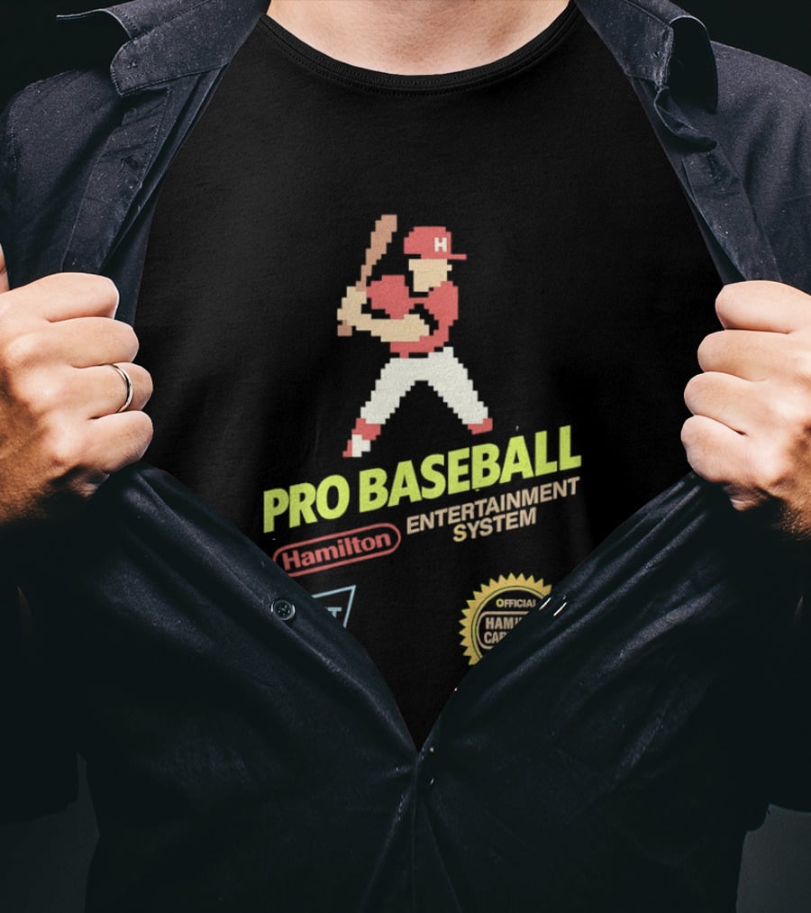 Hamilton Cardinals 8 Bit Nintendo Licensed Pro Baseball Players T-Shirt