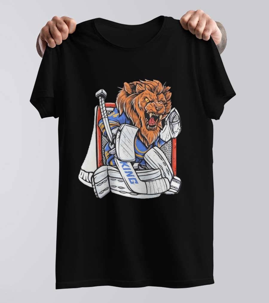 Lion Goalie King Buffalo Sabres Hockey T-Shirt