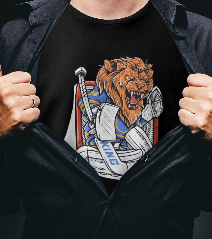 Lion Goalie King Buffalo Sabres Hockey T-Shirt
