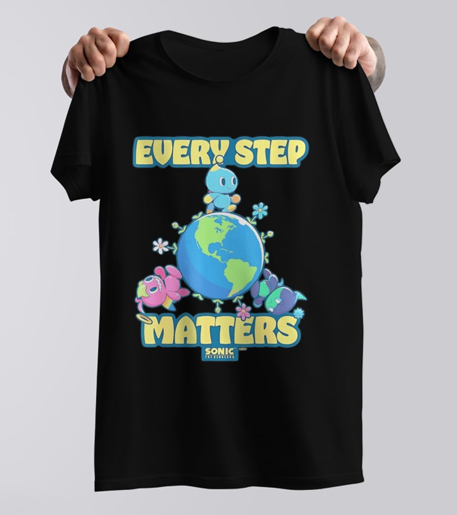 Sonic The Hedgehog Chao Every Step Matters Earth Day T-Shirt
