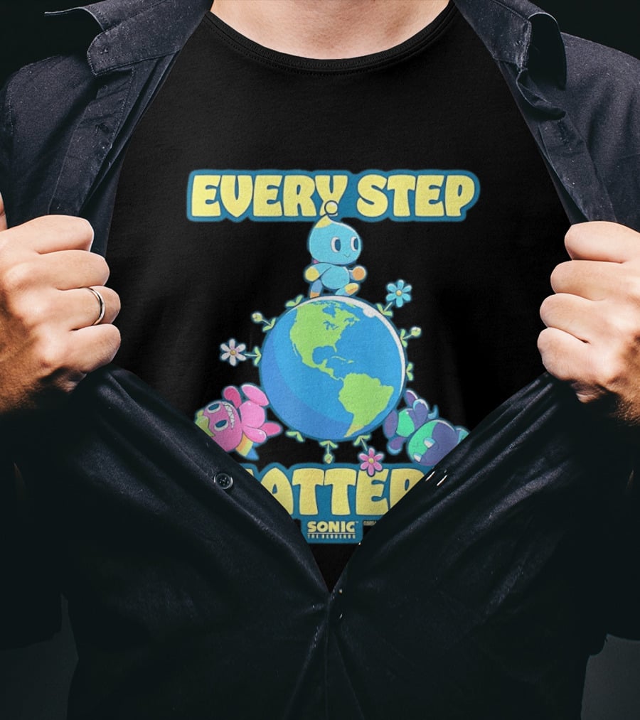 Sonic The Hedgehog Chao Every Step Matters Earth Day T-Shirt