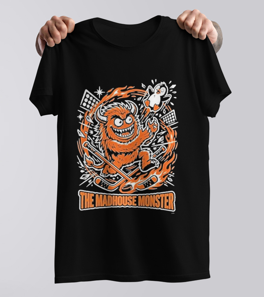 The Madhouse Monster Philadelphia Flyers Beat Pittsburgh Penguins Hockey Rivalry T-Shirt