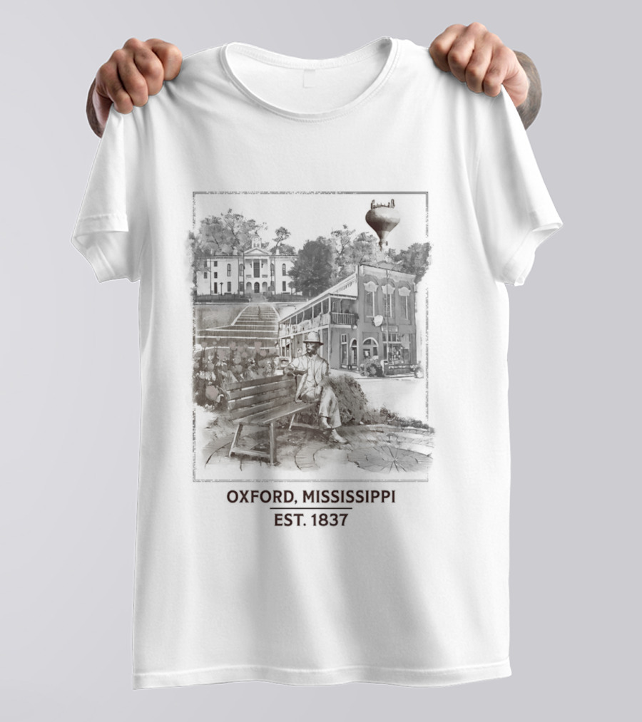 Oxford Mississippi Landmarks Est 1837 Historic Architecture T-Shirt