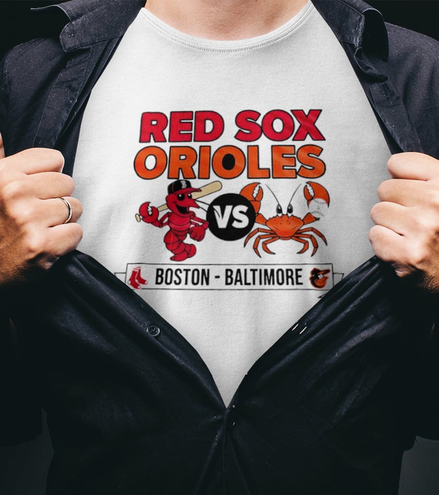 Red Sox Orioles Shrimp Vs Crab Boston Baltimore T-Shirt