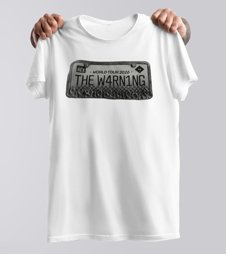 World Tour 2026 The W4RNING Mex License Plate T-Shirt